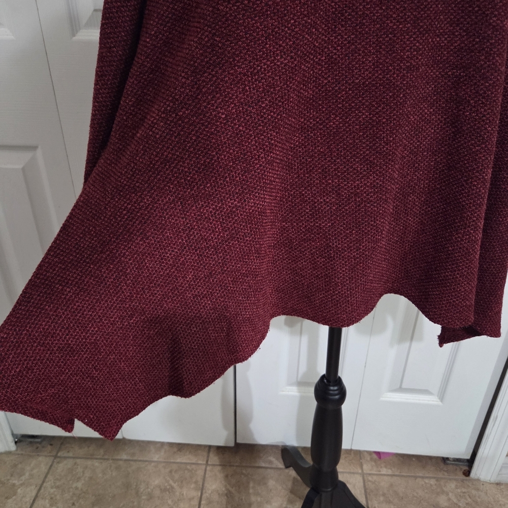 New Directions Burgundy Cowl Neck Sweater - Picture 5 of 12